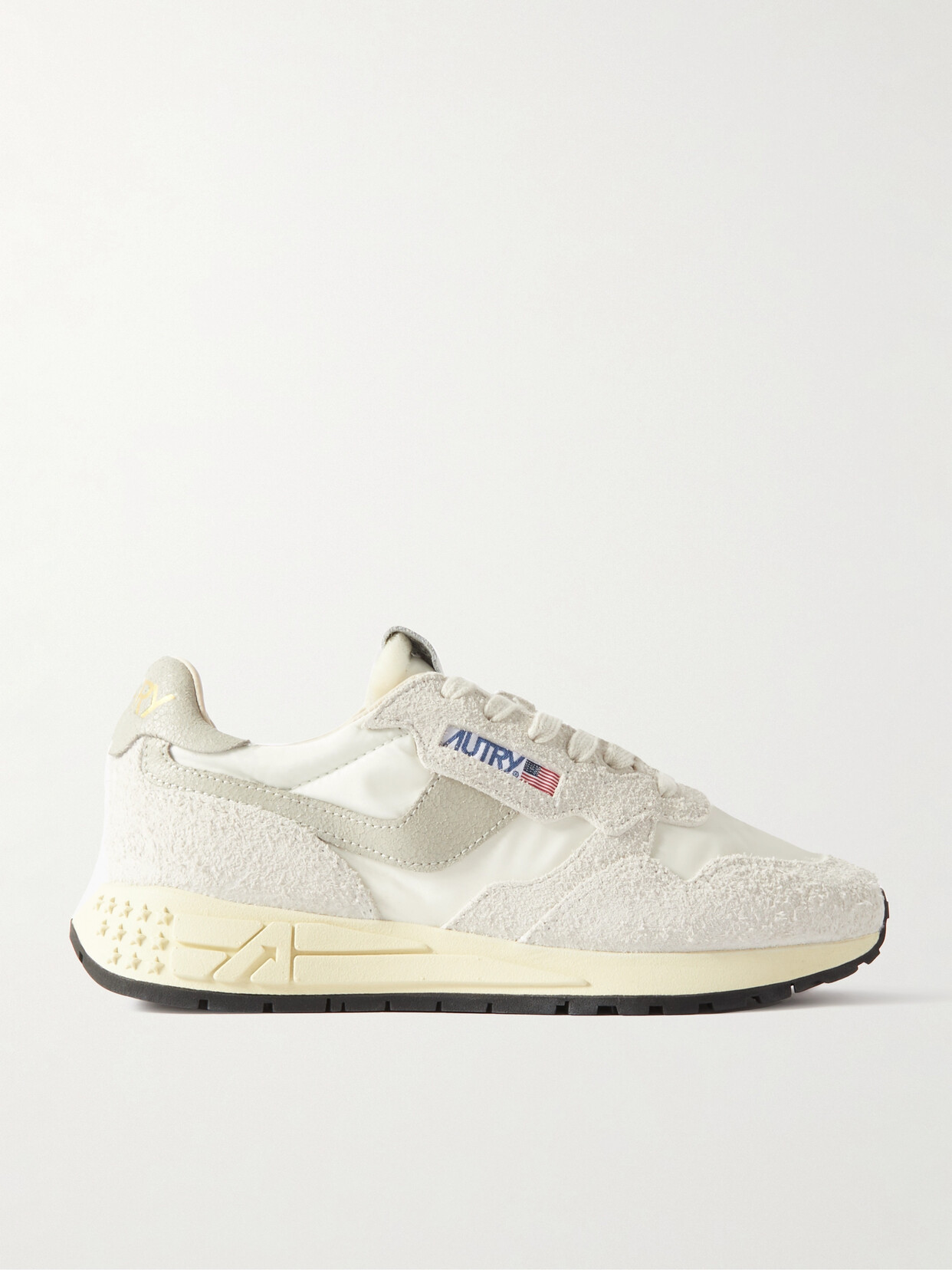 Autry Reelwind Suede And Technical Textile Trainer In White