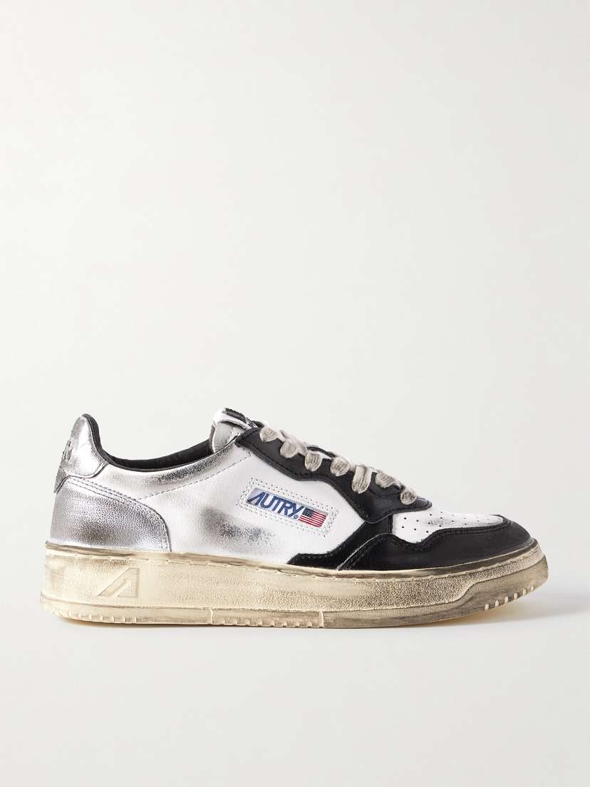 Autry Super Vintage Distressed Leather Sneakers
