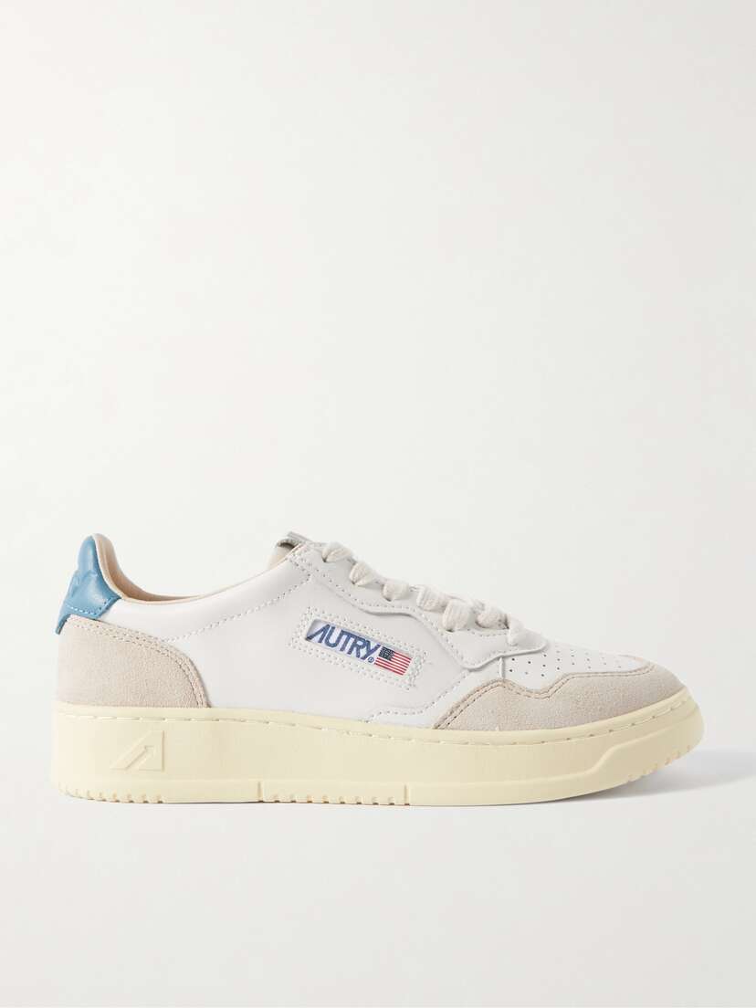 Autry Medalist Low Suede-trimmed Leather Sneakers