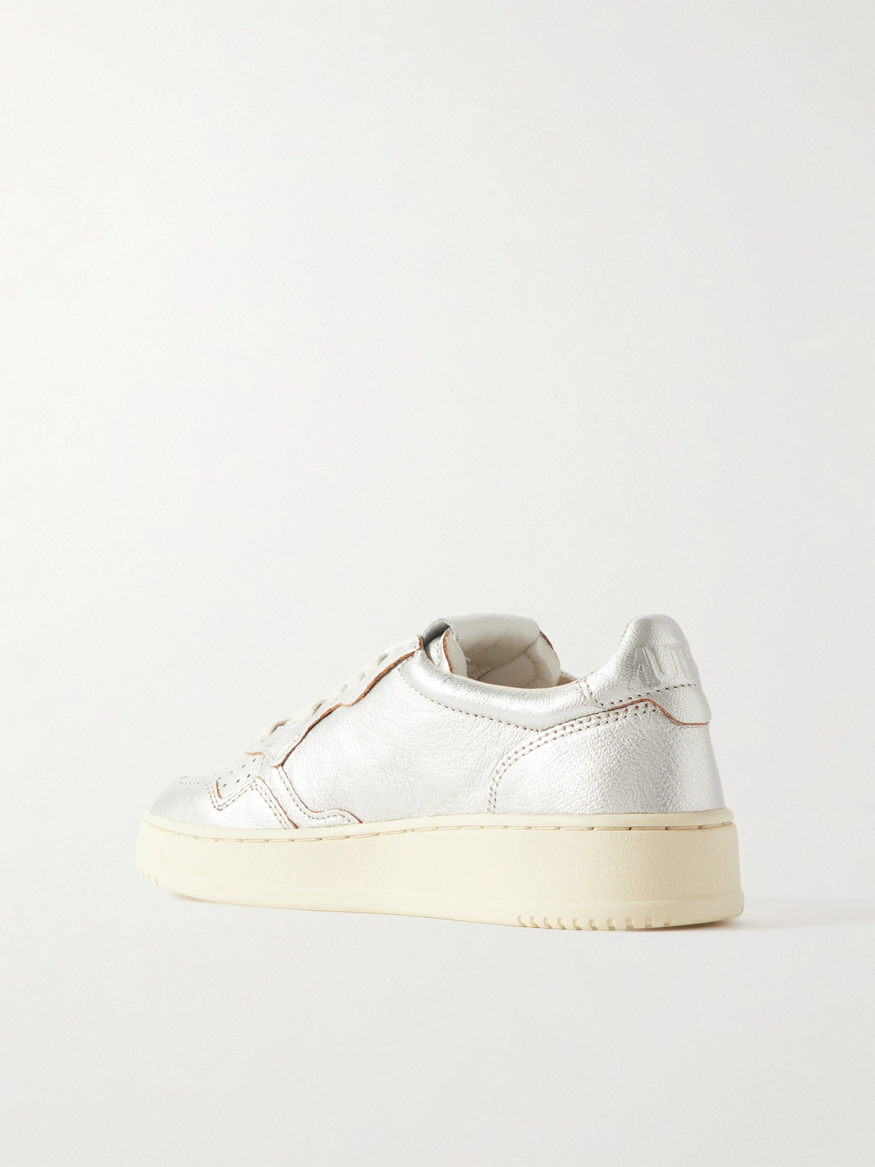 Medalist Low Metallic Textured-Leather Sneakers