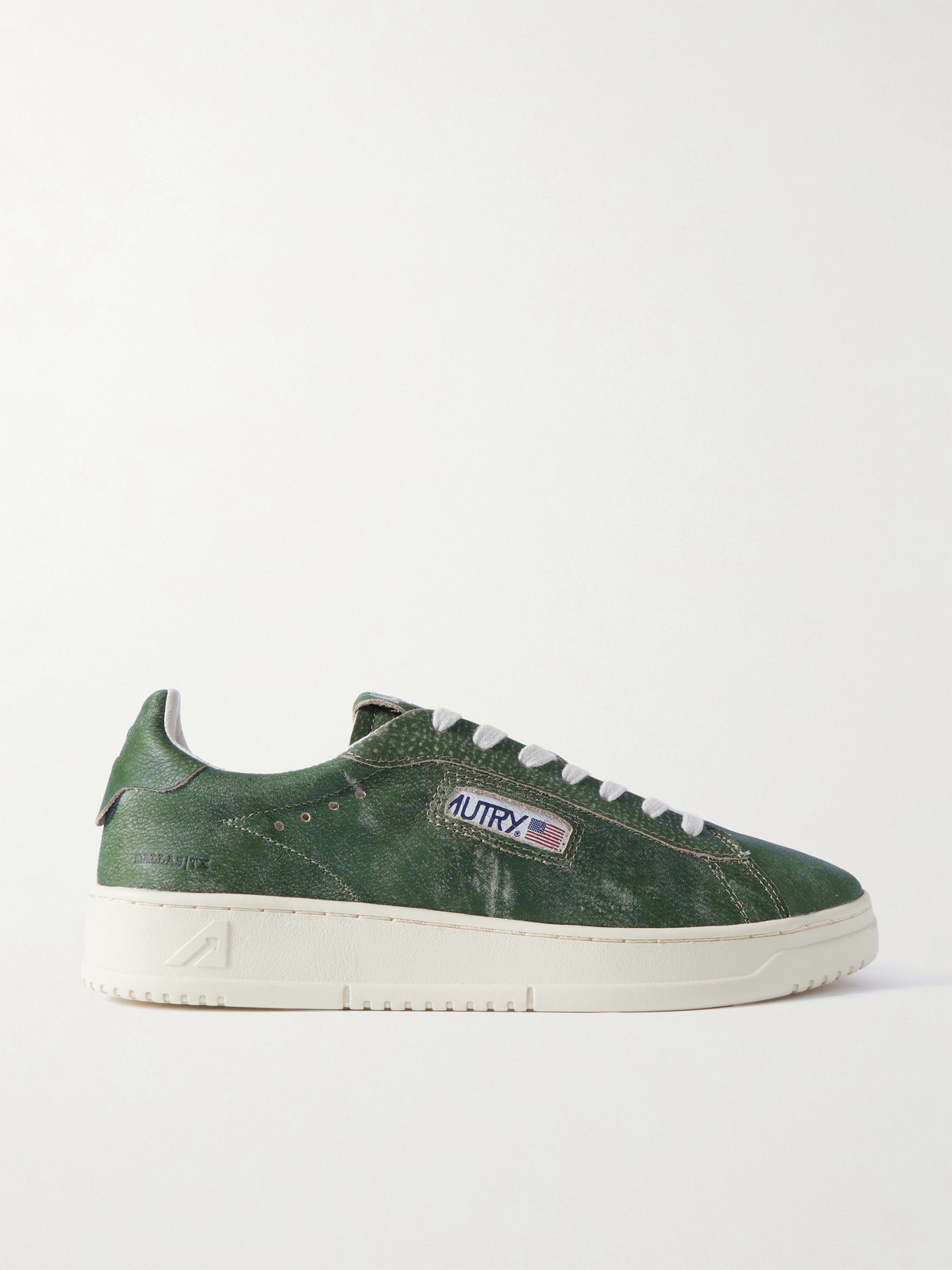 Autry Medalist Low Textured-leather Sneakers - Green