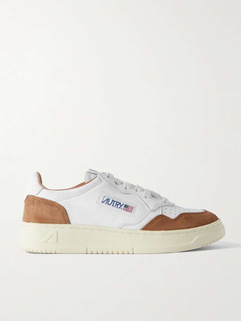 Autry Medalist Low Suede-trimmed Leather Sneakers
