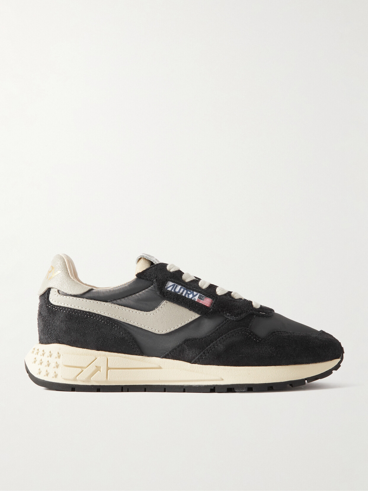 Autry - Reelwind Low Suede And Shell Sneakers - Black