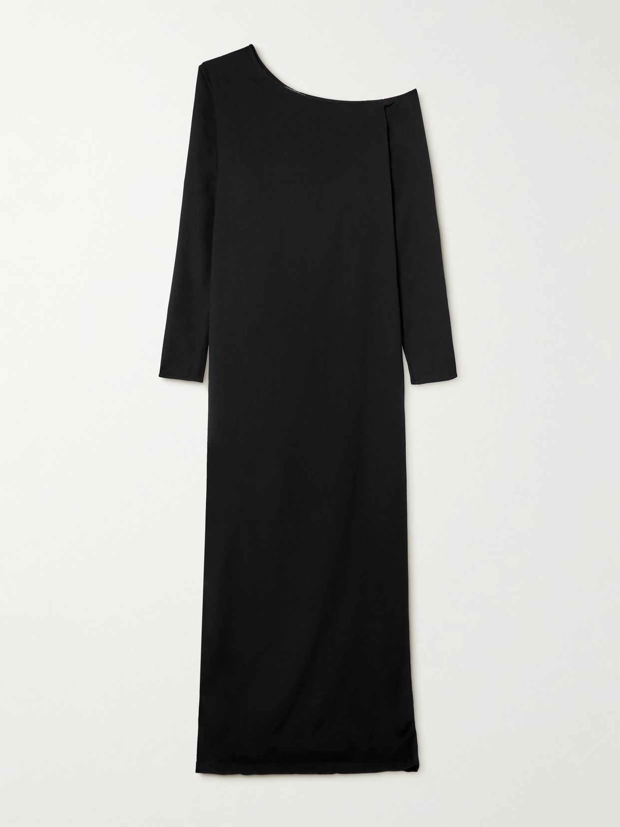 Beare Park One-shoulder Wool-crepe Gown In Black