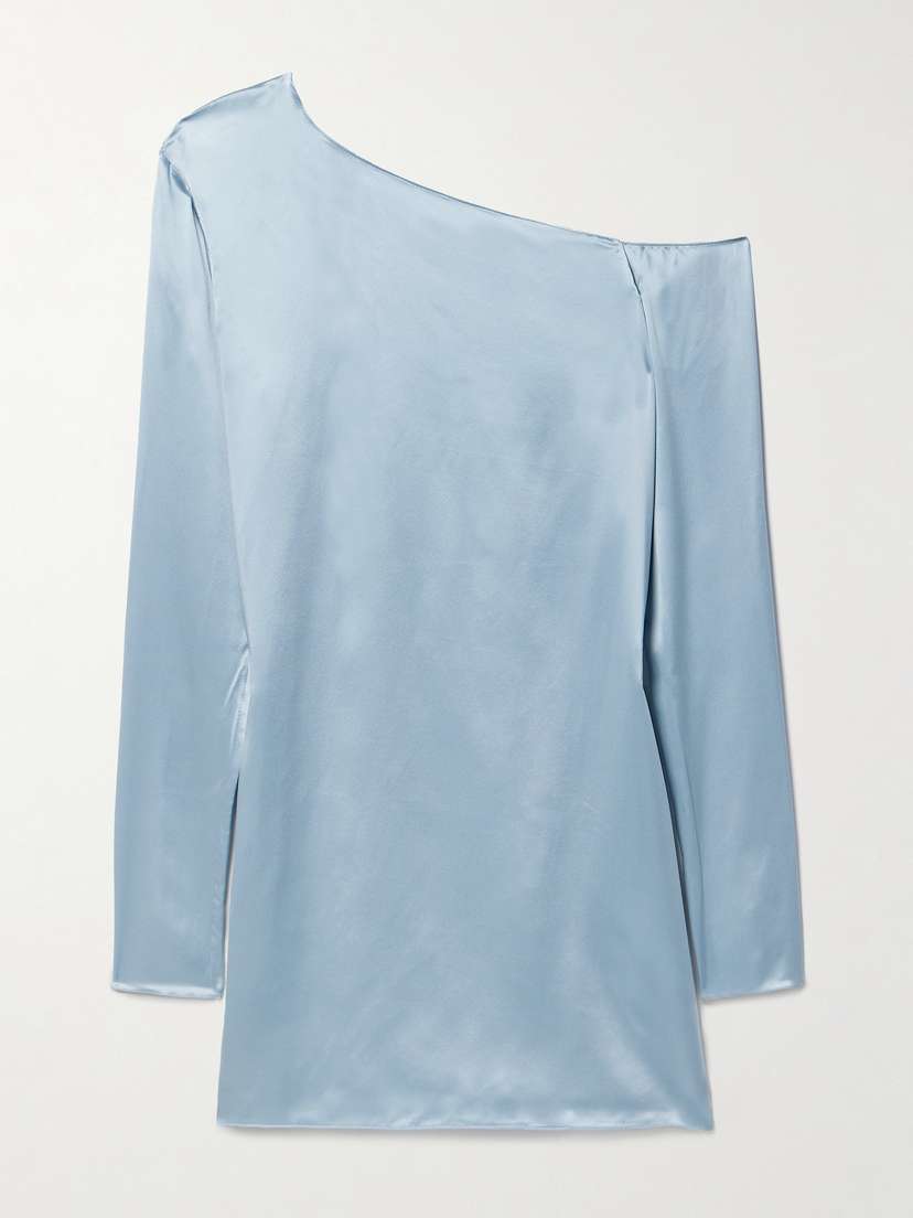 BEARE PARK One-shoulder Silk-satin Blouse