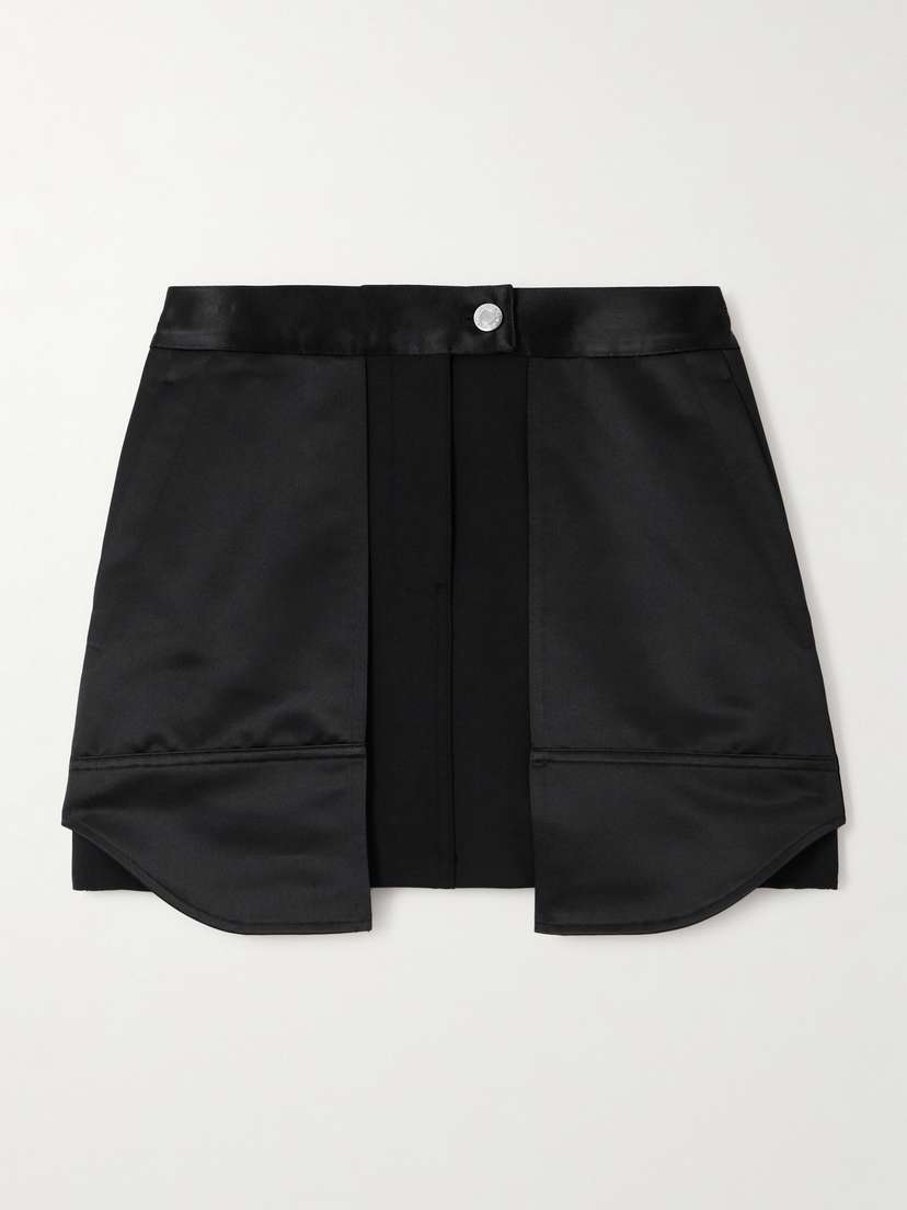 Helmut Lang Inside Out Satin And Crepe Mini Skirt