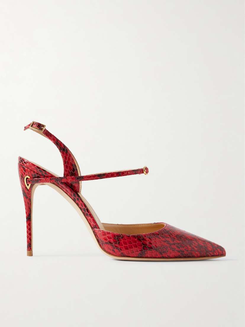Jennifer Chamandi Vittorio 105 Elaphe Point-toe Slingback Pumps