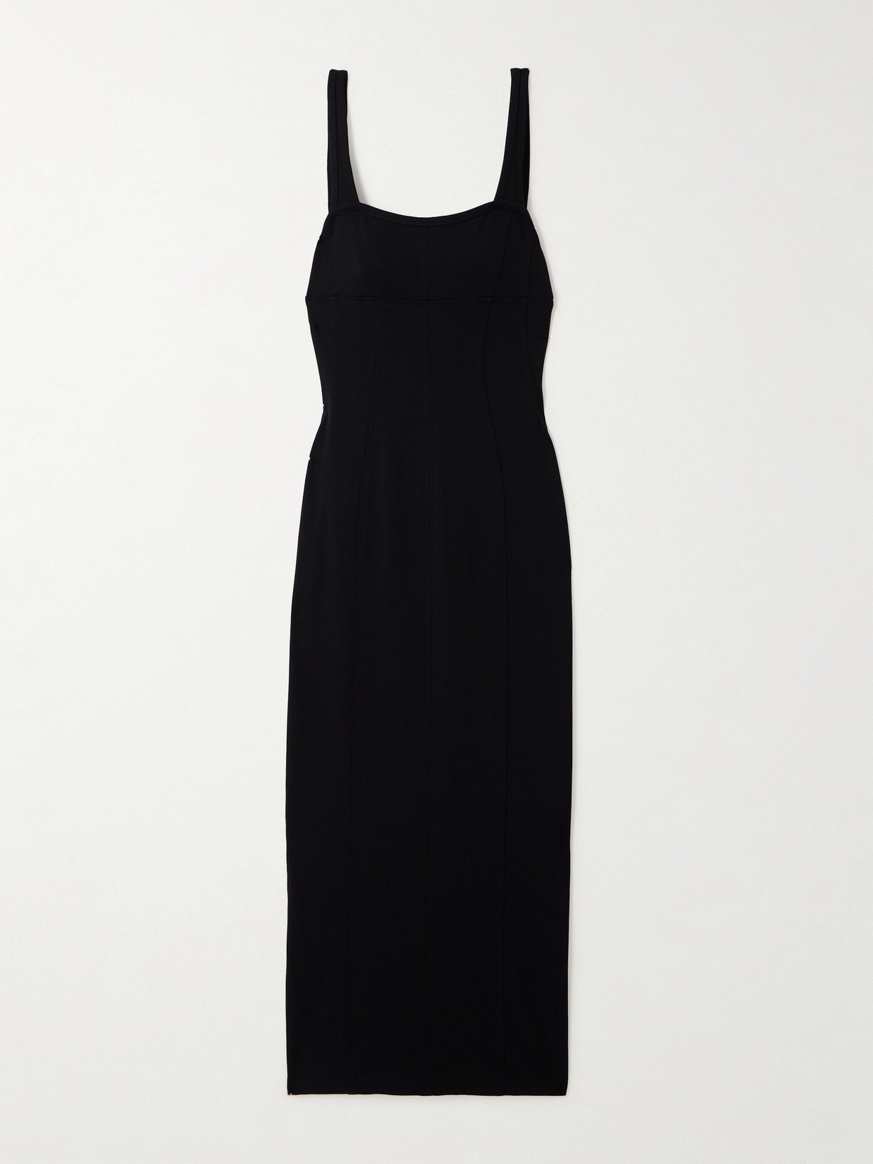 Helmut Lang Cutout Paneled Ponte Midi Dress In Black