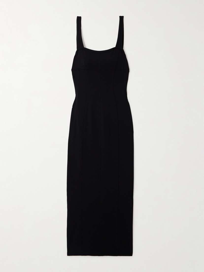 Helmut Lang Cutout Paneled Ponte Midi Dress
