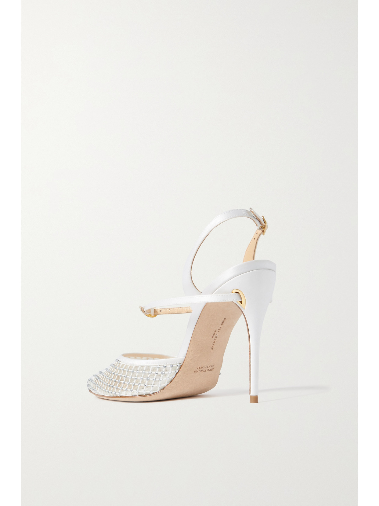 Vittorio 105 Crystal-Embellished Mesh And Slingback