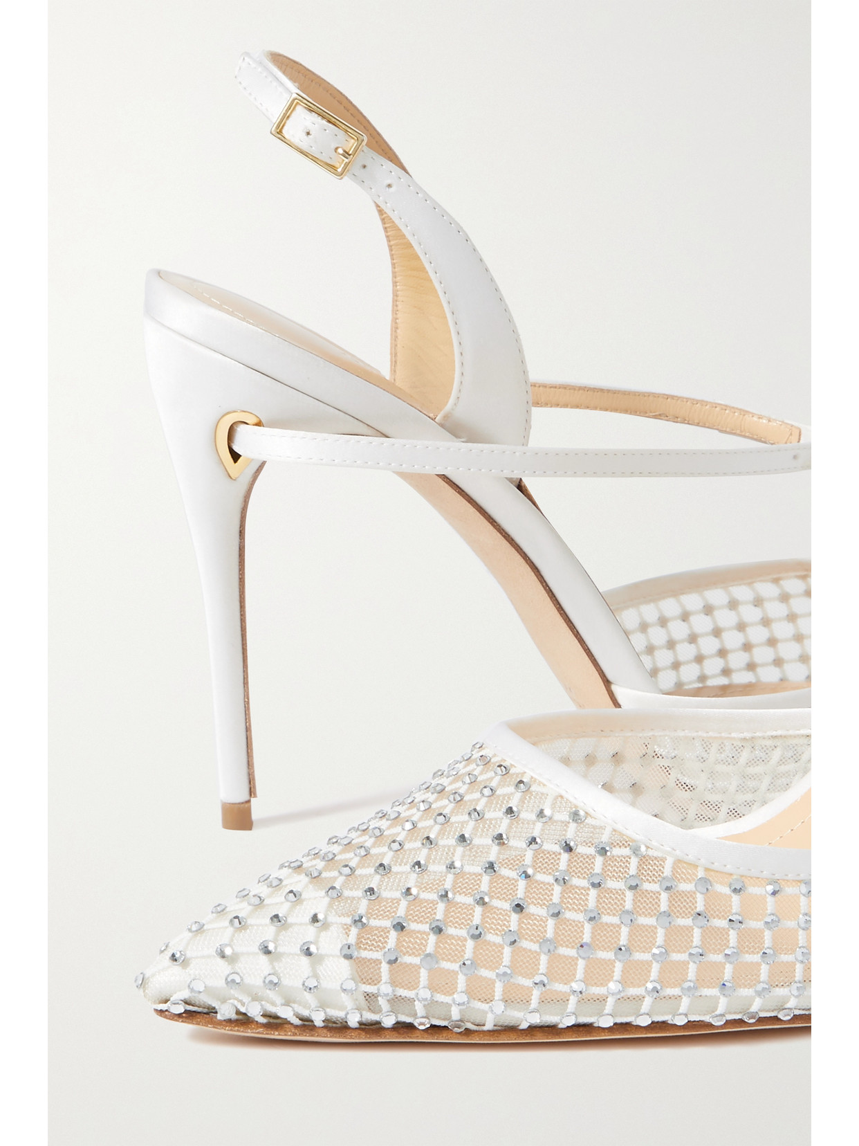 Vittorio 105 Crystal-Embellished Mesh And Slingback
