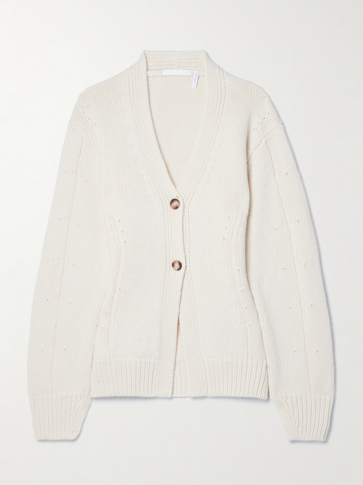 Helmut Lang Tailored Wool-blend Cardigan In Ivory