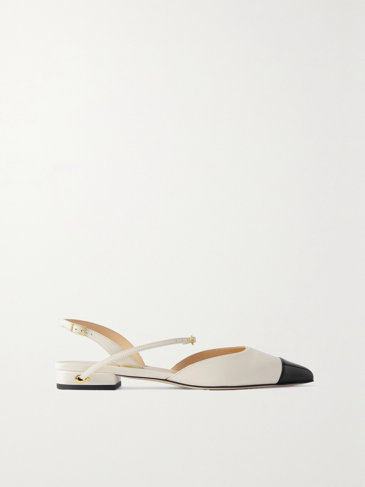 Jennifer Chamandi Vittorio 20 Leather Pointed-toe Slingback Flats In Ivory