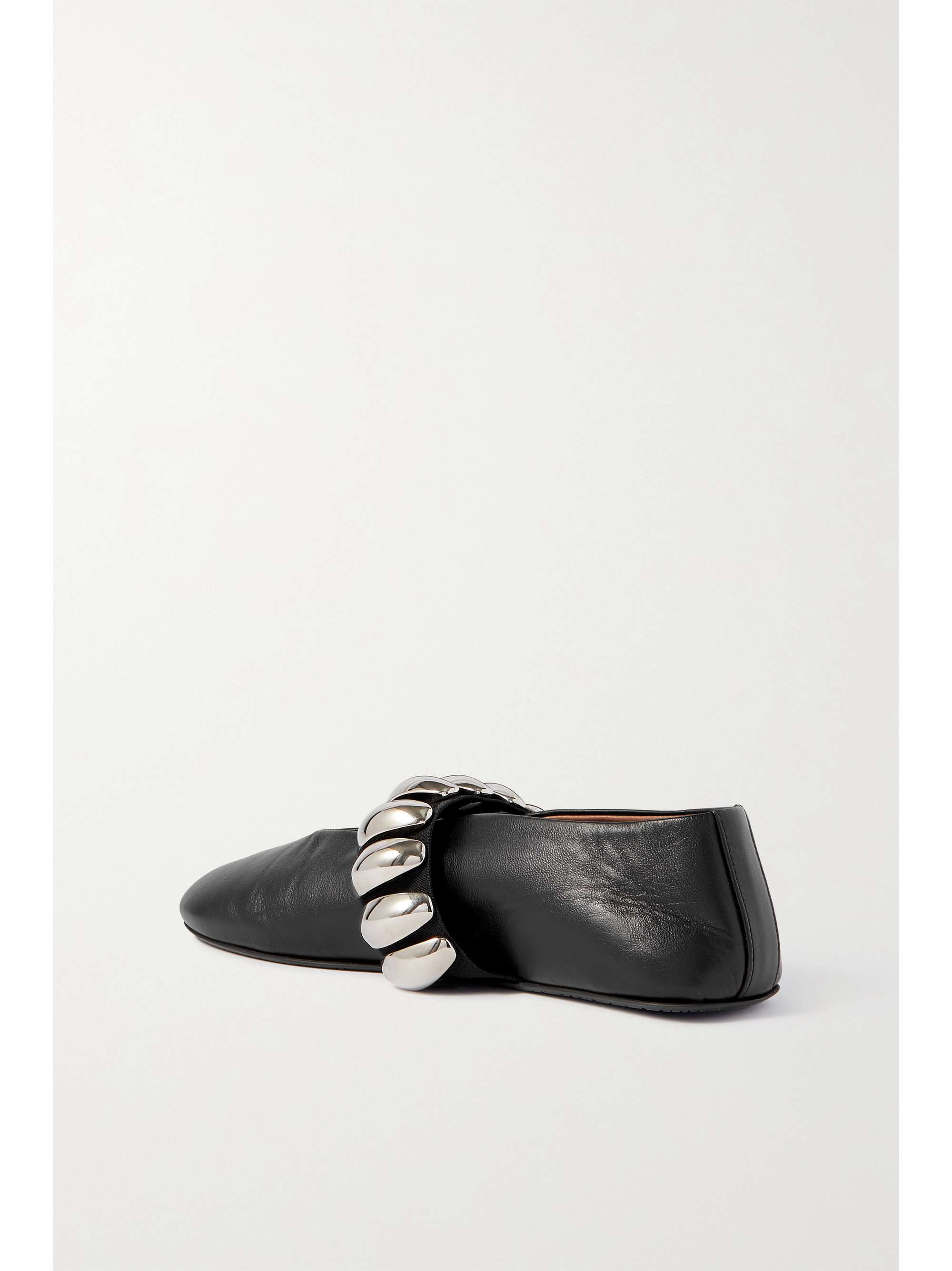 ALAÏA Crystal-embellished leather ballet flats