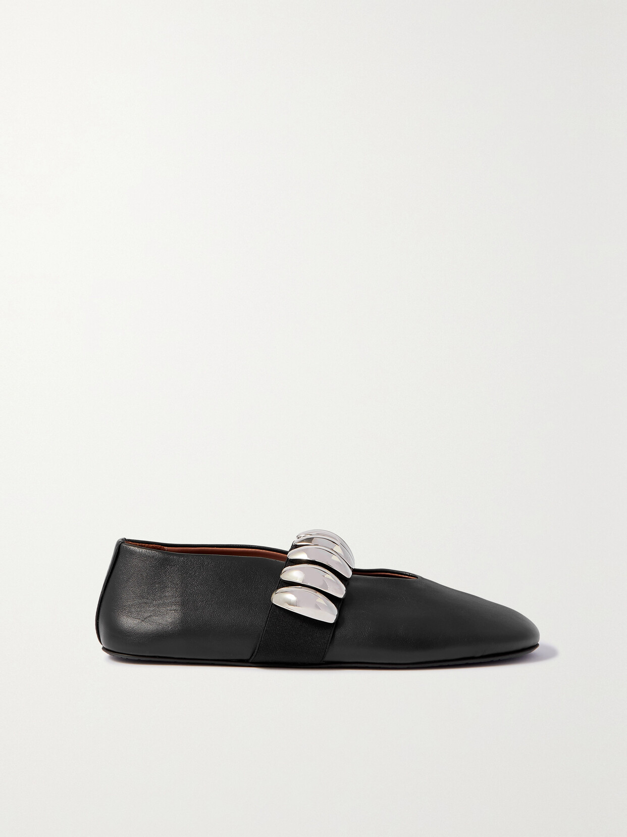 Alaïa Embellished Leather Ballet Flats