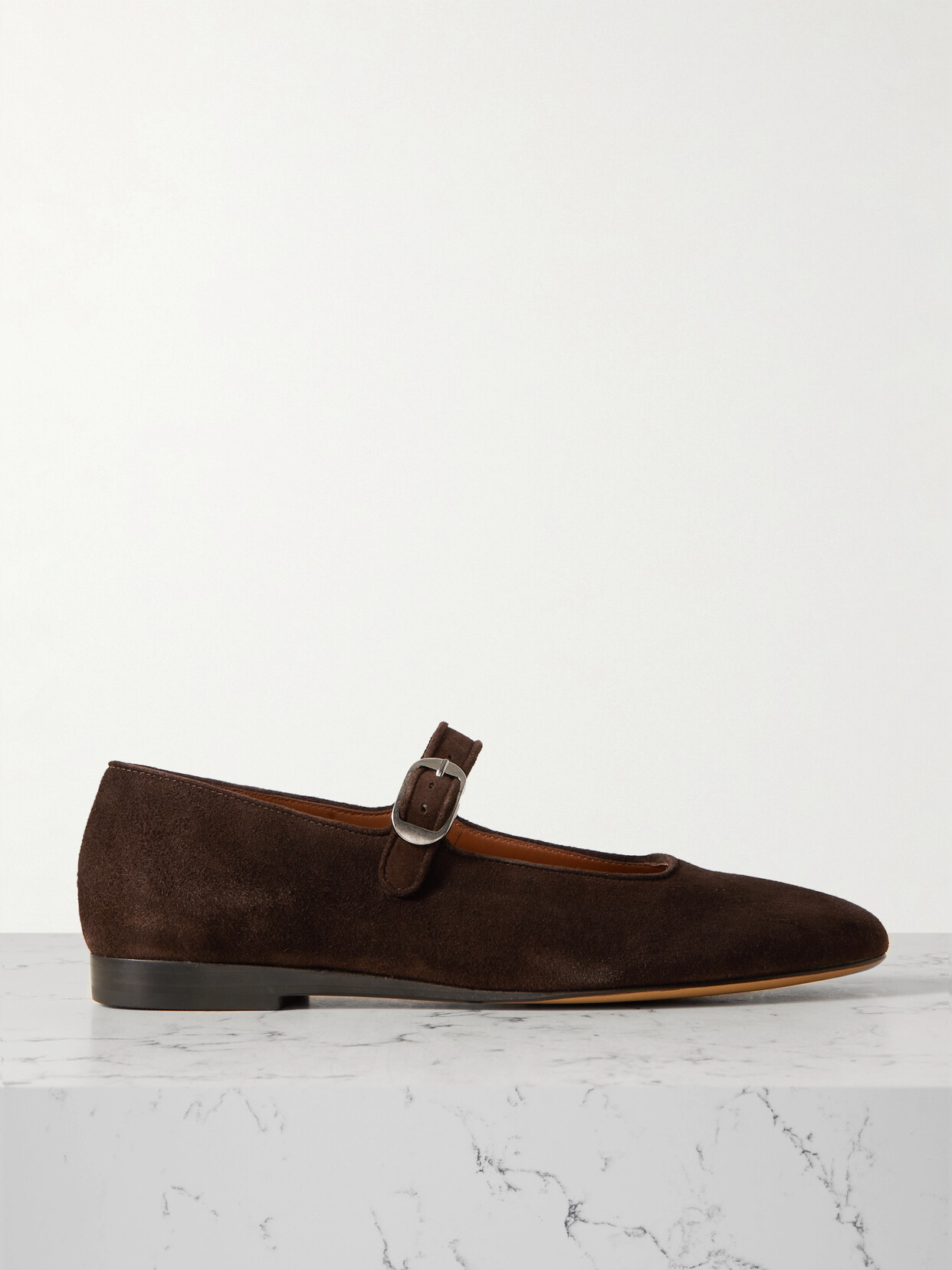 Shop Le Monde Beryl Suede Mary Jane Ballet Flats In Brown