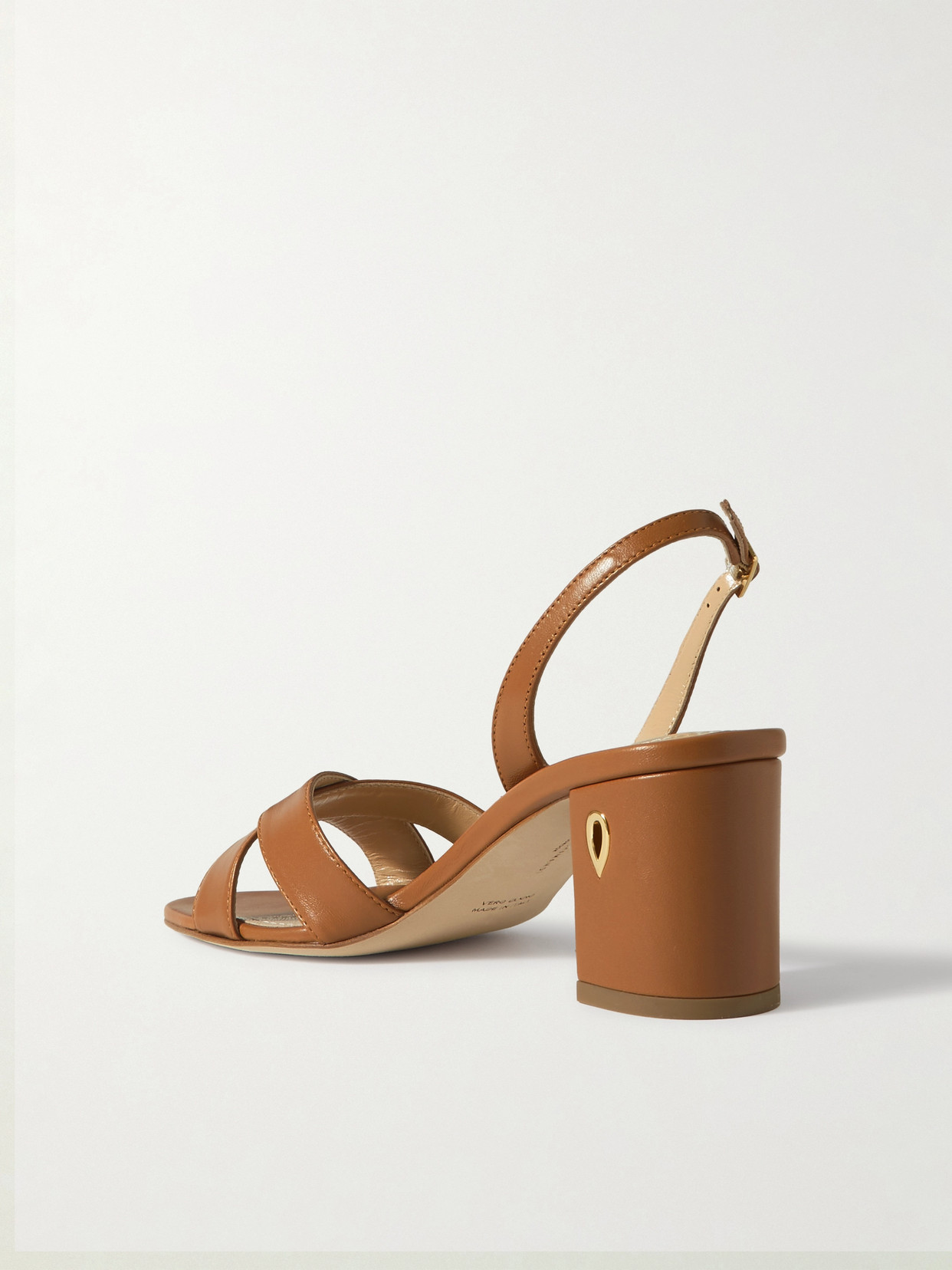 Jennifer Chamandi Leonardo 65 Leather Slingback Sandals In Brown