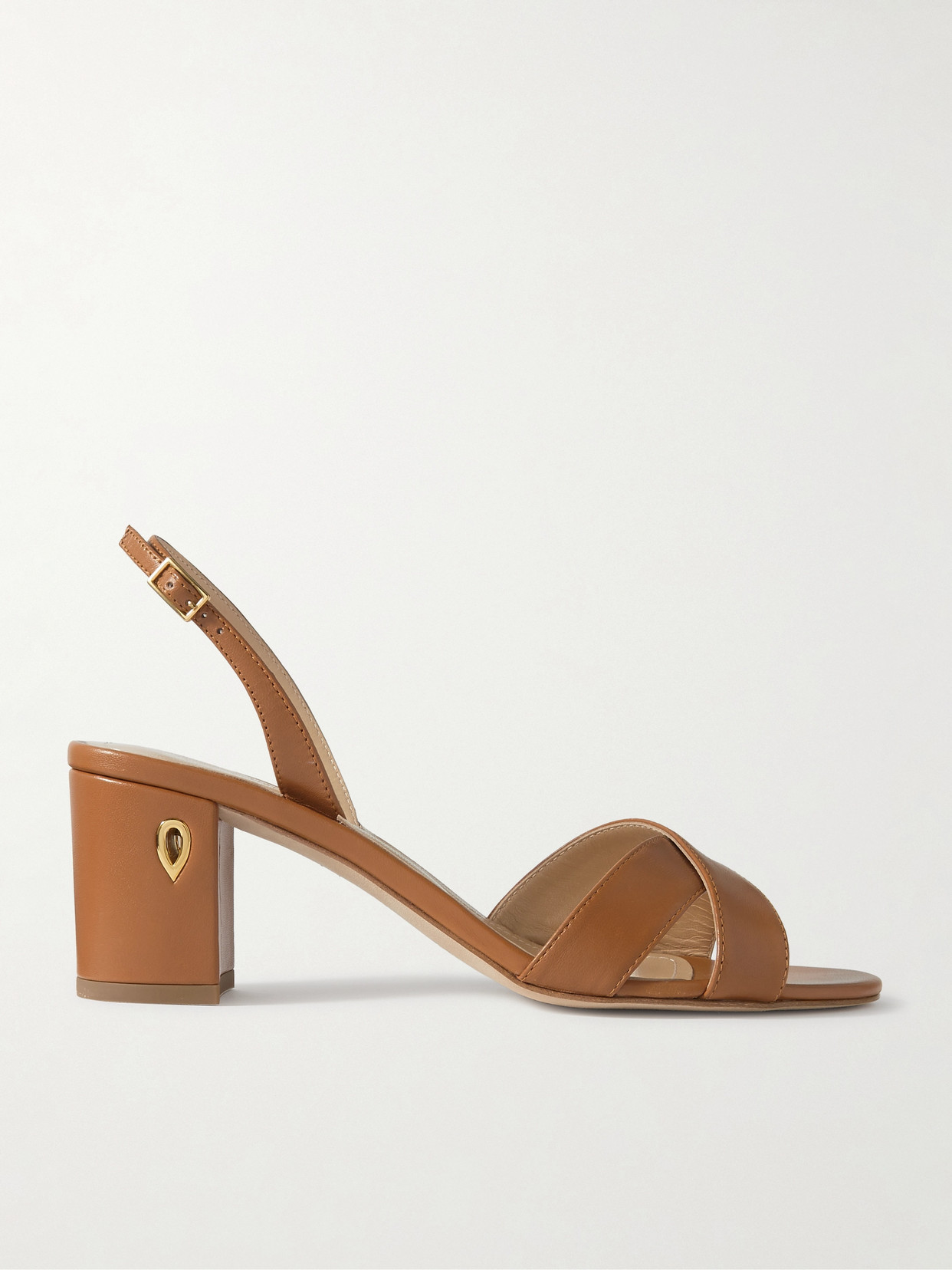 Jennifer Chamandi Leonardo 65 Leather Slingback Sandals In Brown