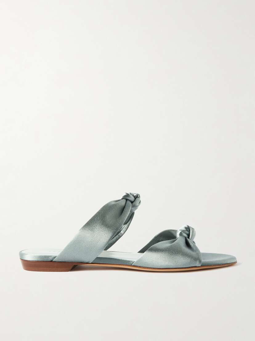 Le Monde Béryl Knot Flat Satin Sandals