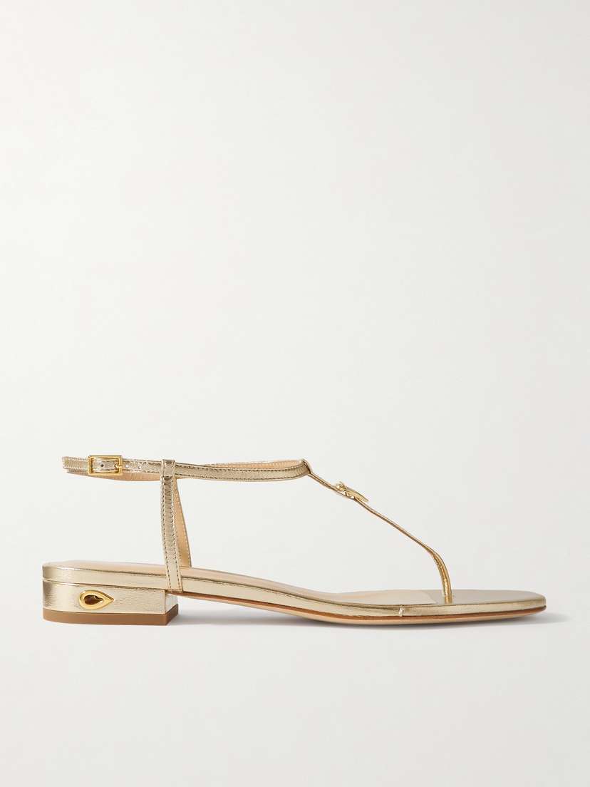 Jennifer Chamandi Pietro 20 Metallic Leather Sandals