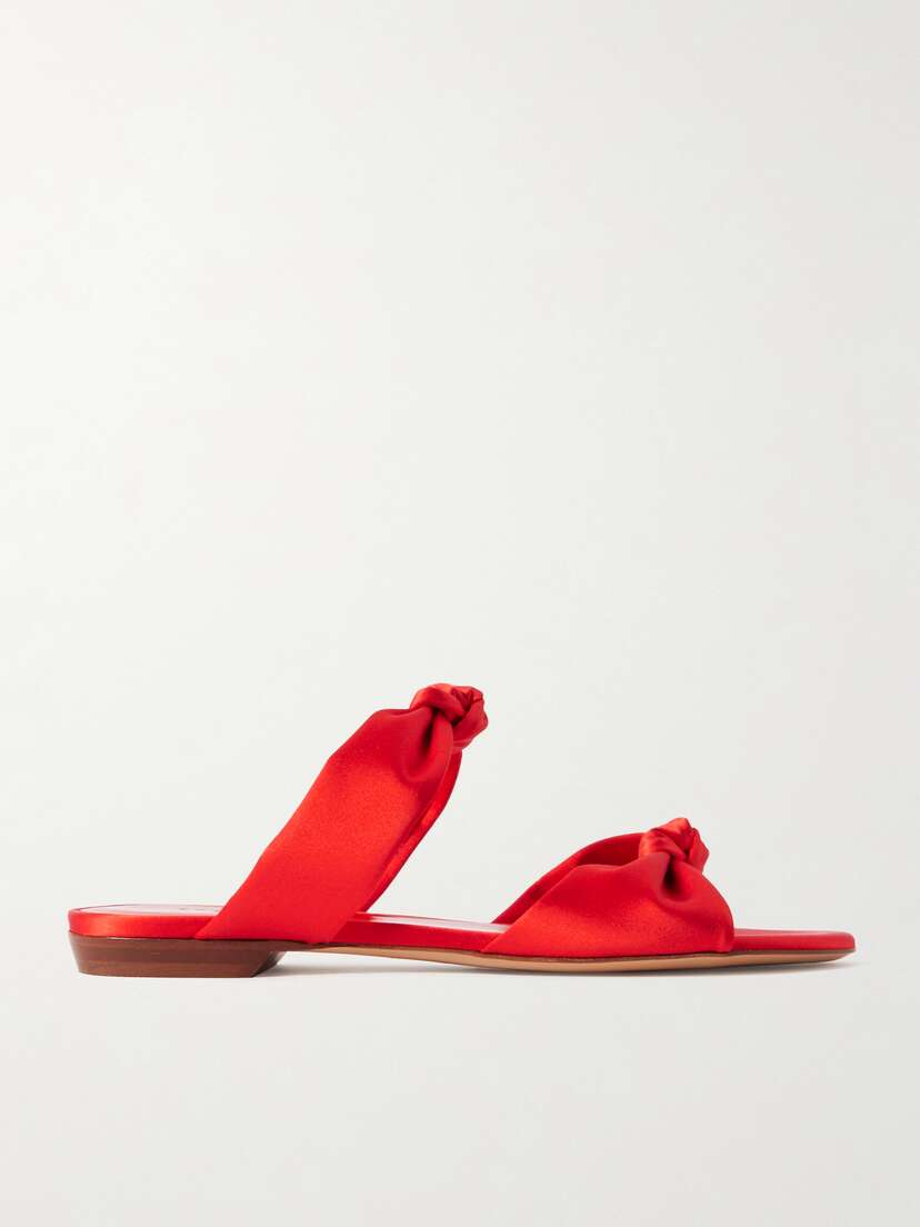 Le Monde Béryl Knot Flat Satin Sandals