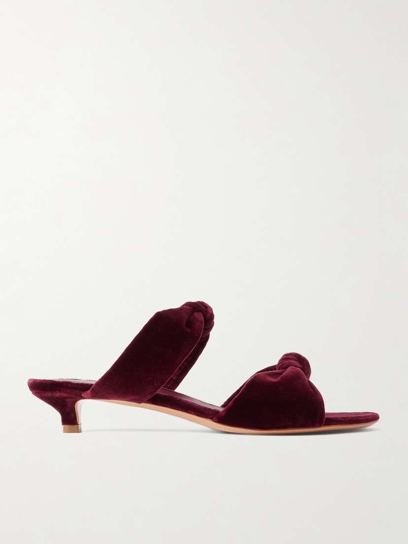 Le Monde Béryl Knot Velvet Mules