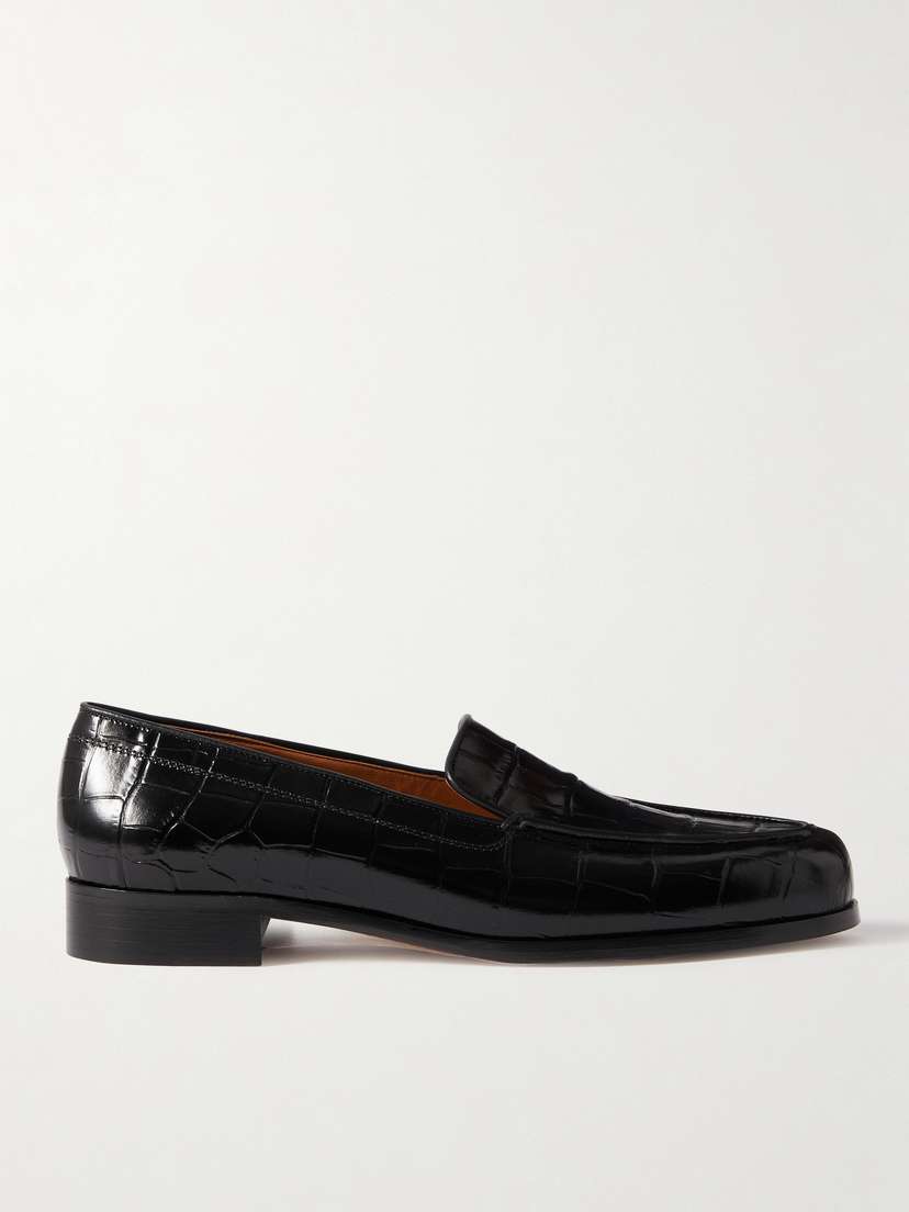 Emme Parsons Danielle Croc-effect Patent-leather Loafers