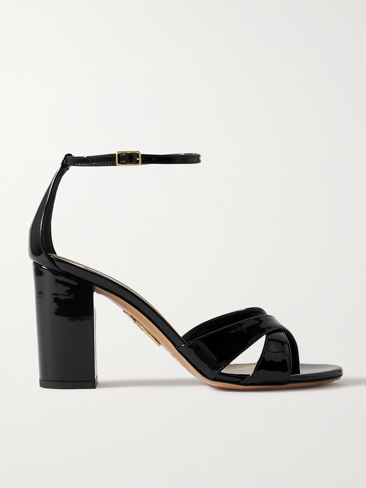 Aquazzura Divine 85 Patent-leather Sandals In Black