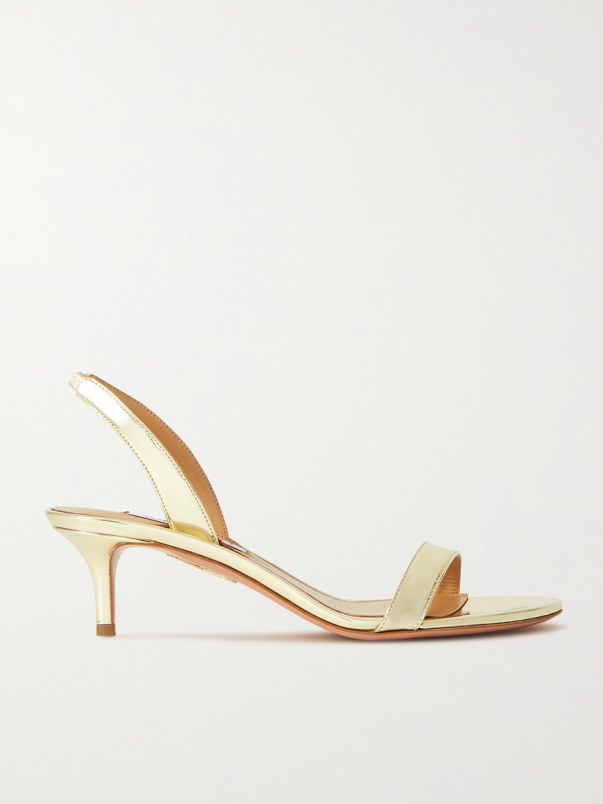 Aquazzura So Nude 50 Metallic Faux Leather Slingback Sandals In Gold