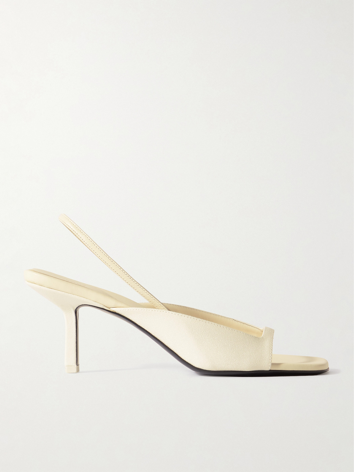 Neous Kamui Leather-trimmed Cady Slingback Sandals In Cream