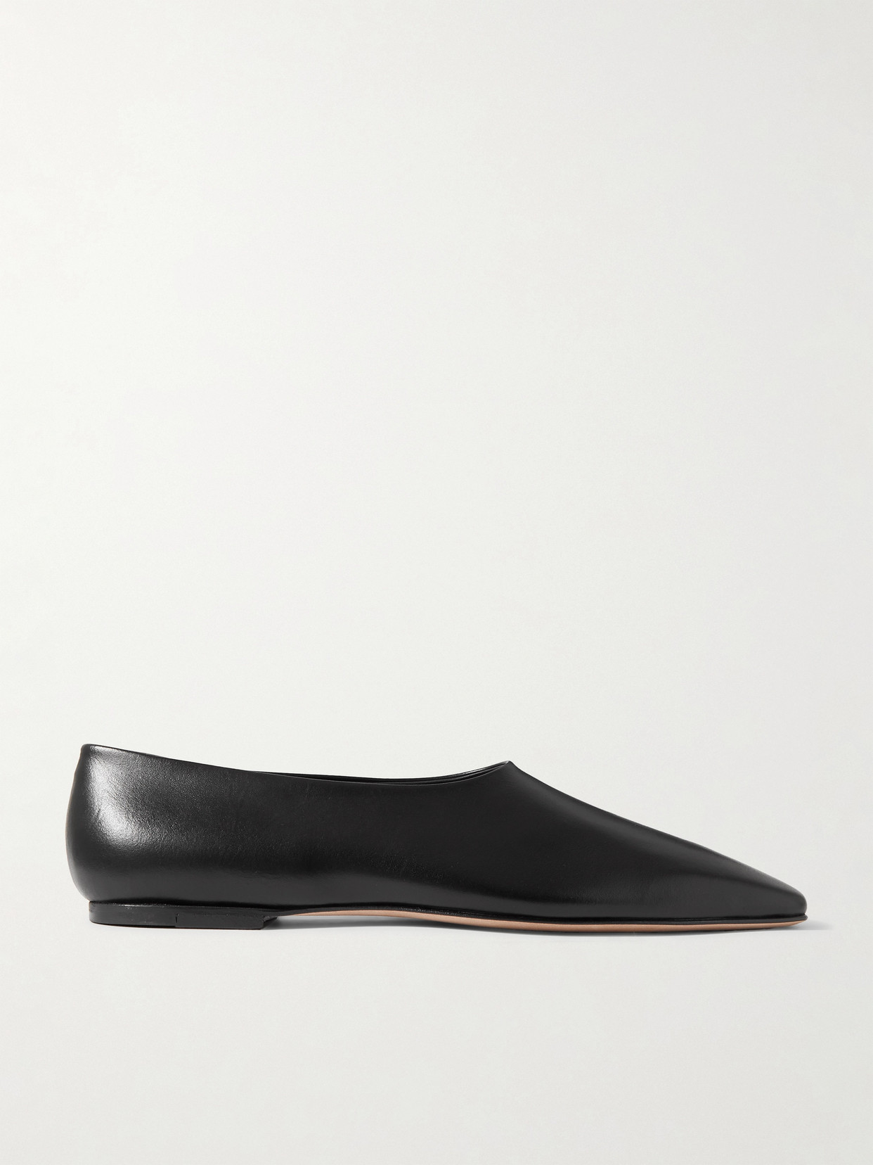 Shop Neous Atlas Leather Ballet Flats In Black