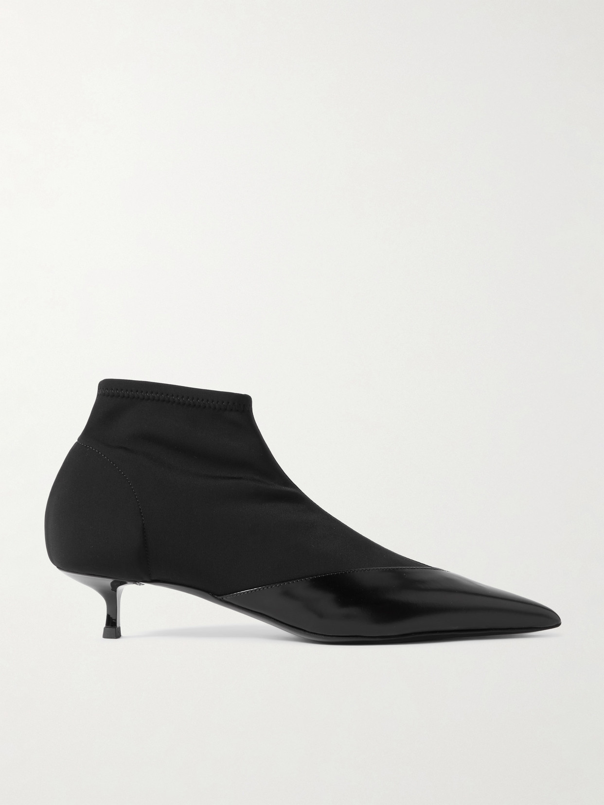 Neous Vega Shell And Leather Point-toe Ankle Boots In Black