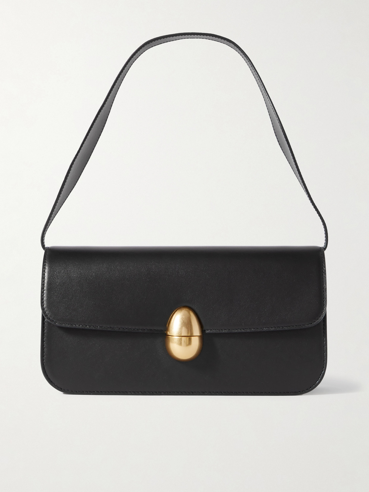 Shop Neous Phoenix Baguette Leather Shoulder Bag In Black