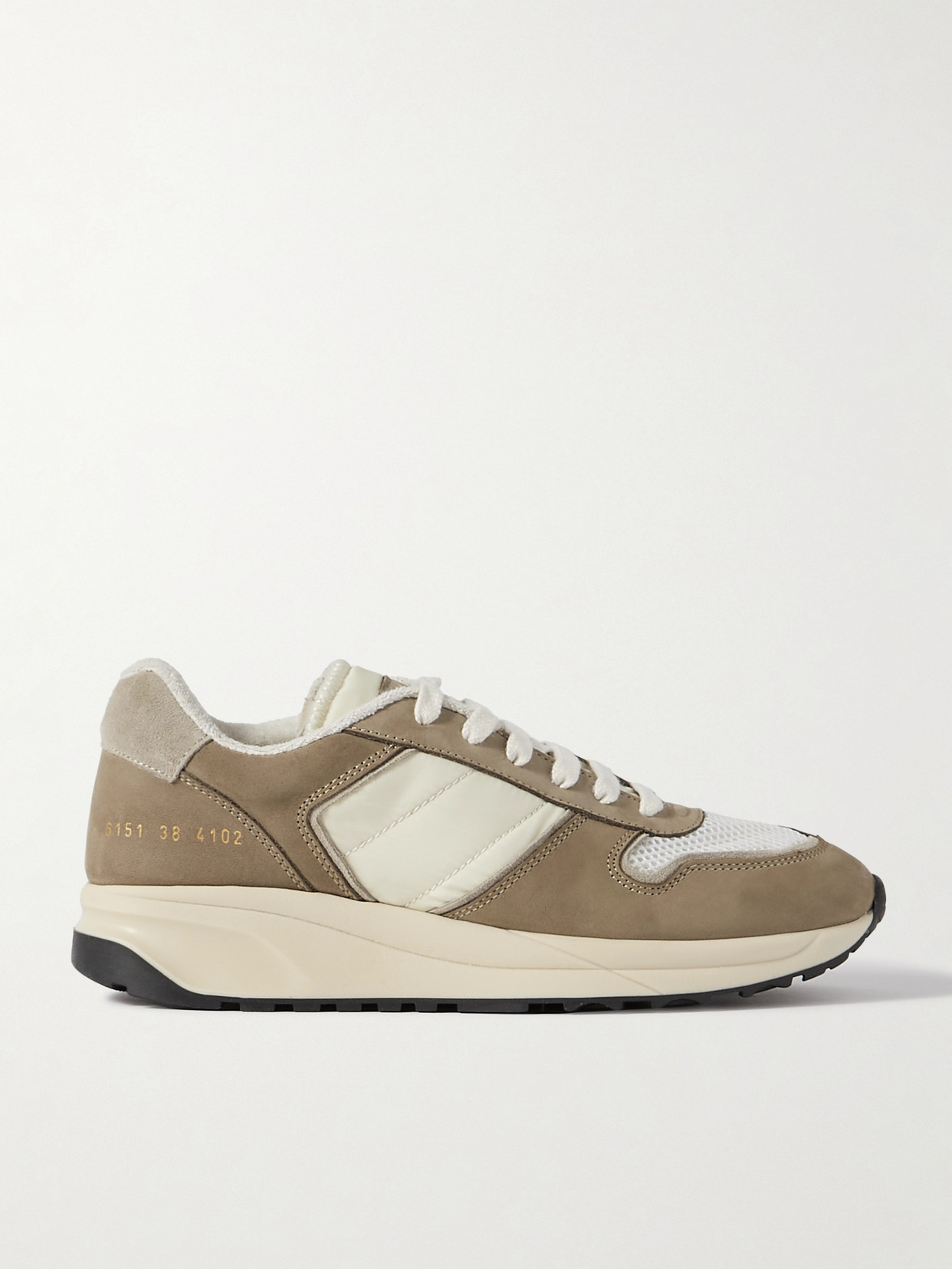 Common Projects Track Suede, Shell And Mesh Trainers In Brown