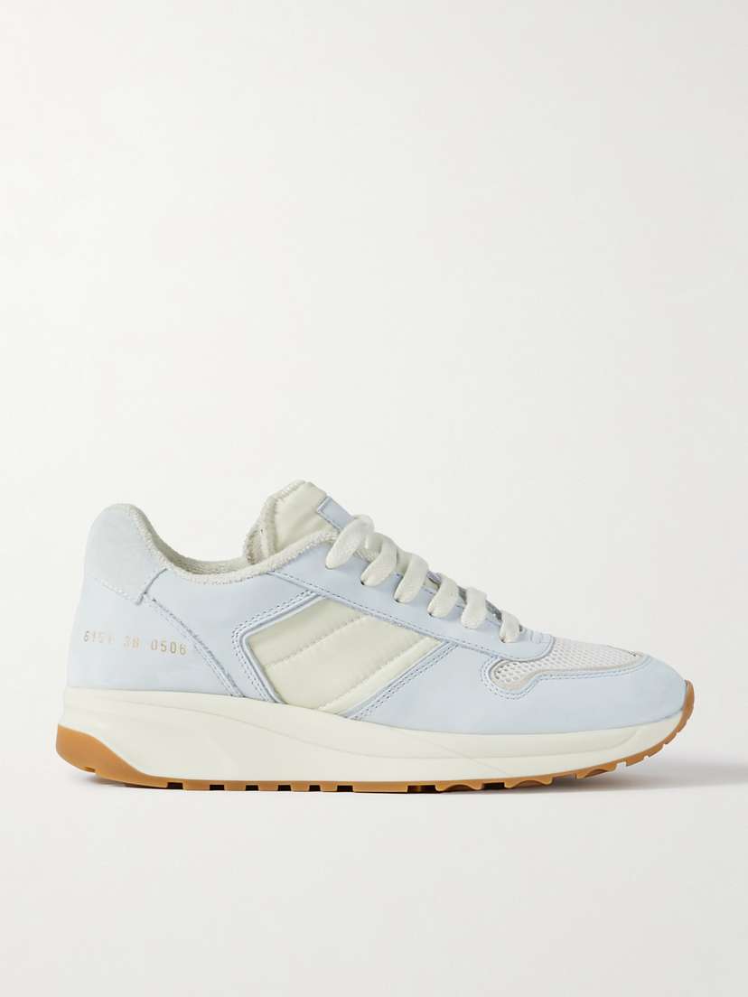 Common Projects Track Suede, Shell And Mesh Sneakers