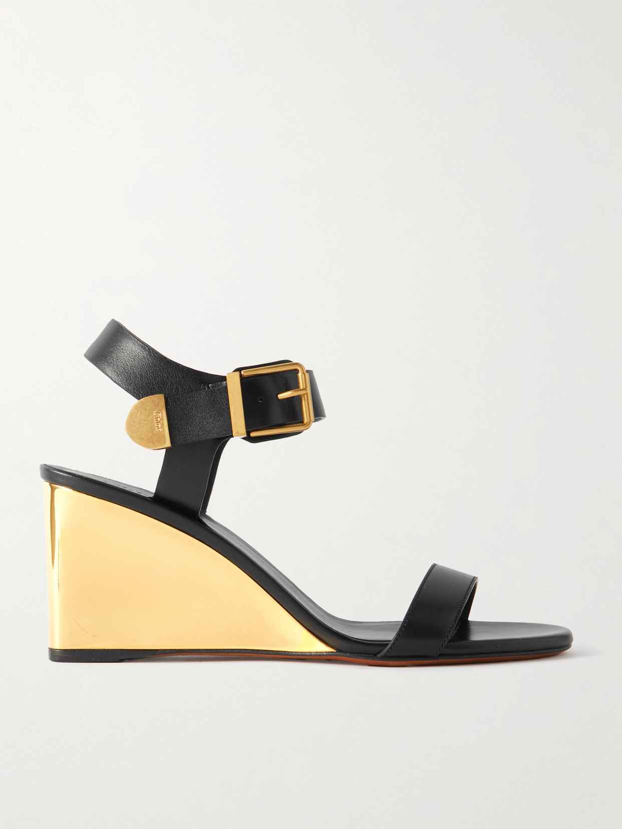 Shop Chloé + Net Sustain Rebecca Leather Sandals In Black