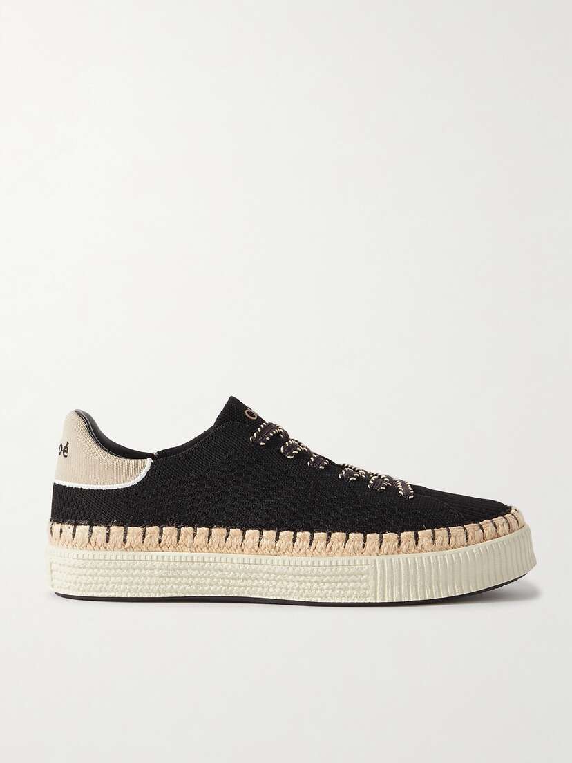 Chloé + Net Sustain Telma Rope-trimmed Recycled-knit Sneakers