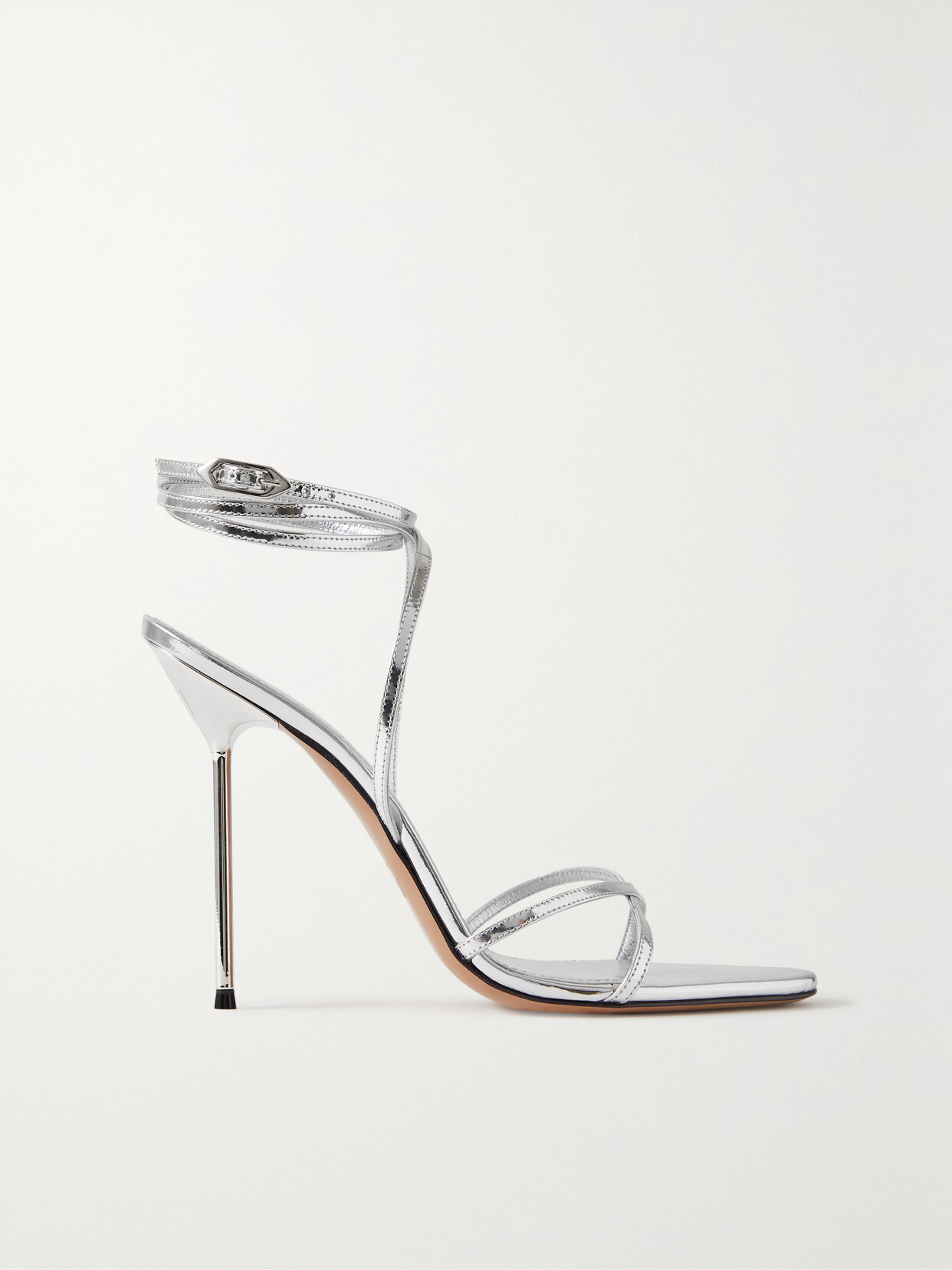 Paris Texas Liz Mirrored-leather Pumps In Silver