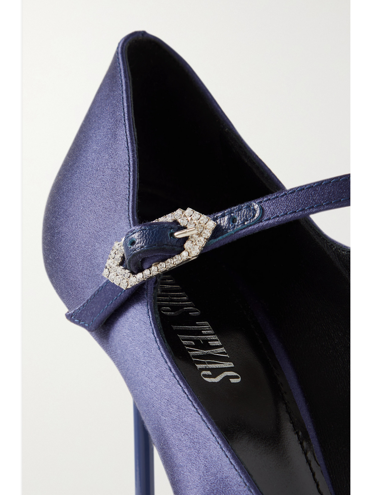 Paris Texas Livia Crystal-embellished Satin Pumps In Blue