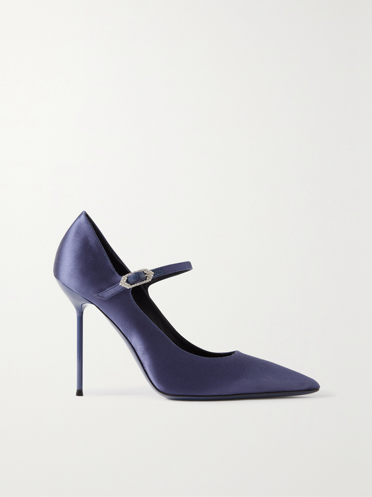 Paris Texas - Livia Crystal-embellished Satin Pumps - Blue