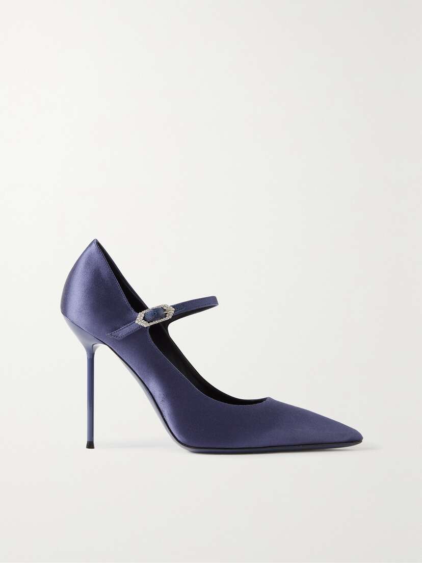 Paris Texas Livia Crystal-embellished Satin Pumps