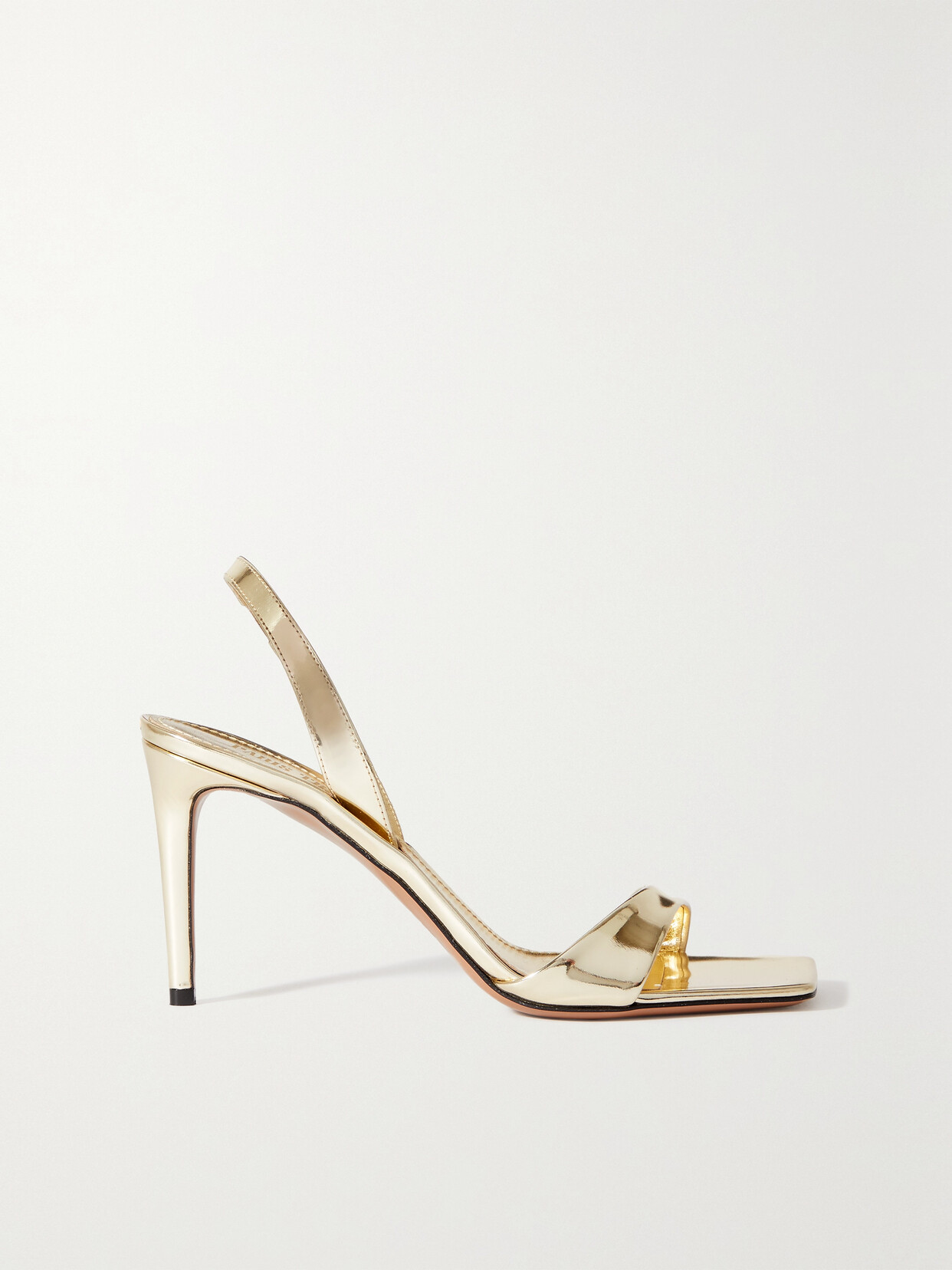 Paris Texas Metallic Leather Slingback Sandals In Gold