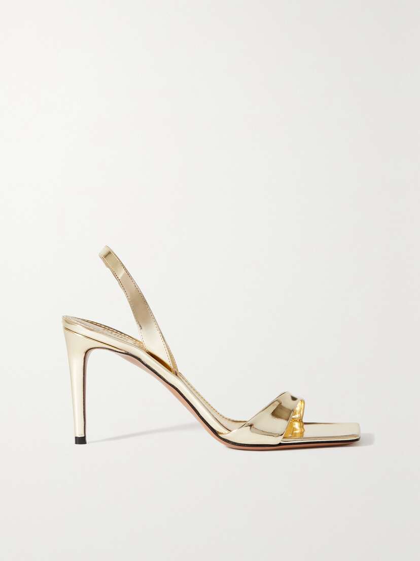 Paris Texas Metallic Leather Slingback Sandals