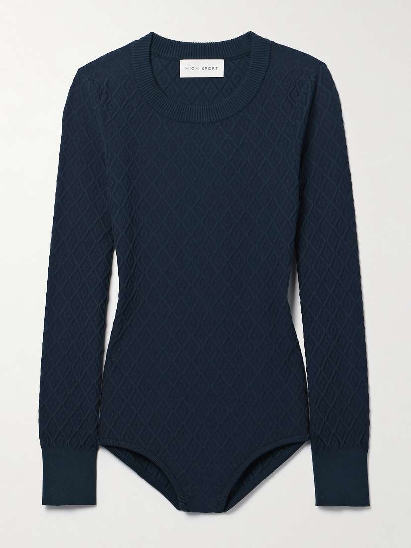HIGH SPORT Stretch-cotton Jacquard-knit Bodysuit - x large