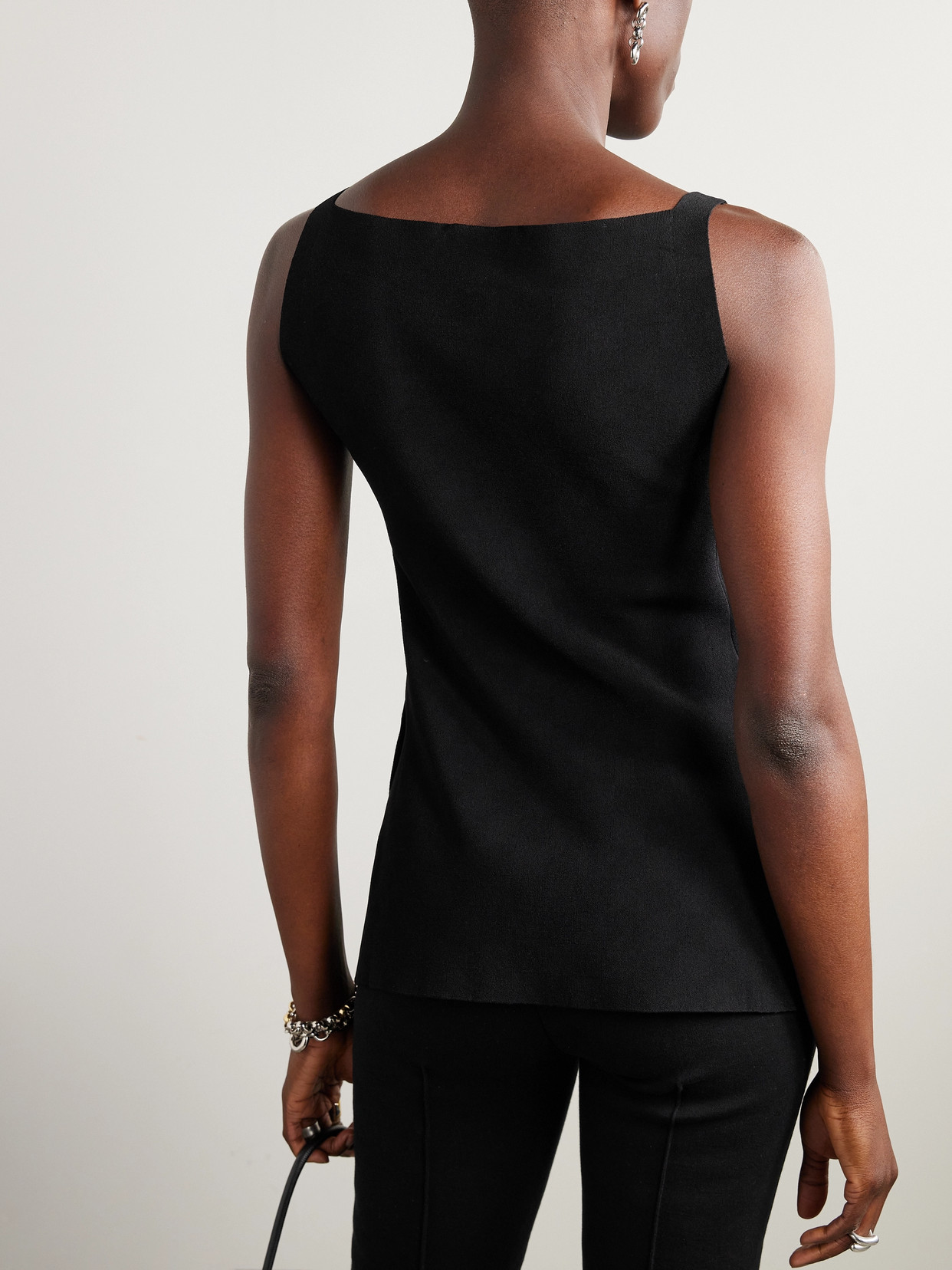 Asher Checked Jacquard-Knit Top