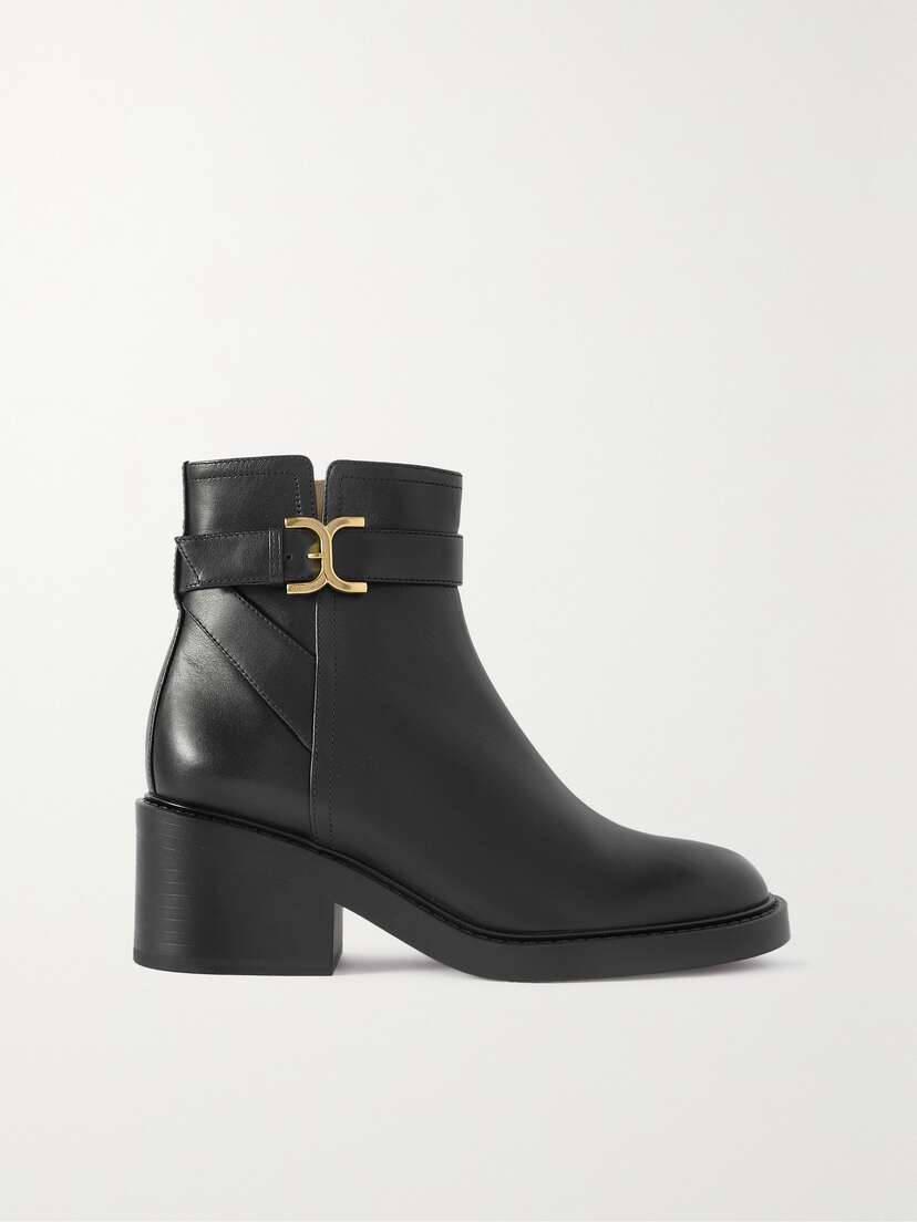 Chloé Marcie Buckled Leather Ankle Boots