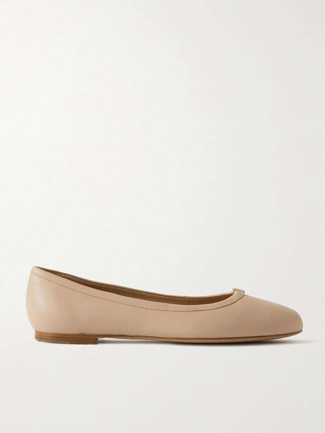 Chloé + Net Sustain Marcie Embellished Leather Ballet Flats - Neutrals