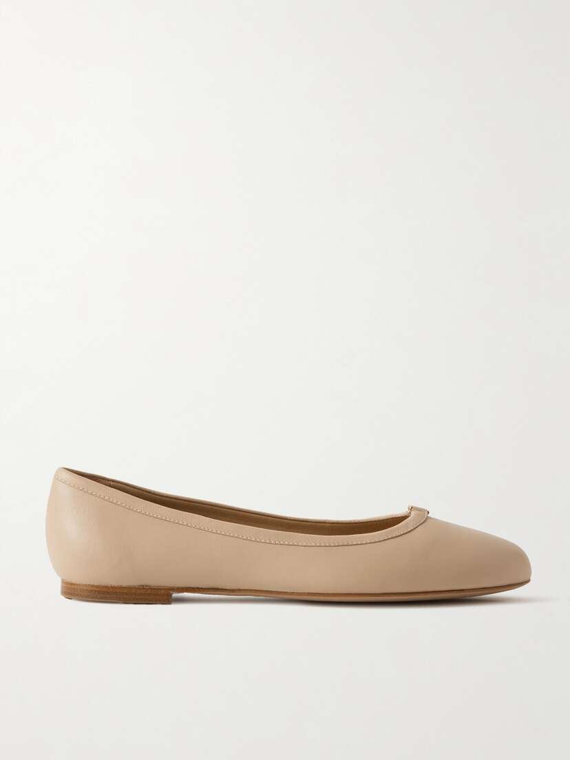 Chloé + Net Sustain Marcie Embellished Leather Ballet Flats