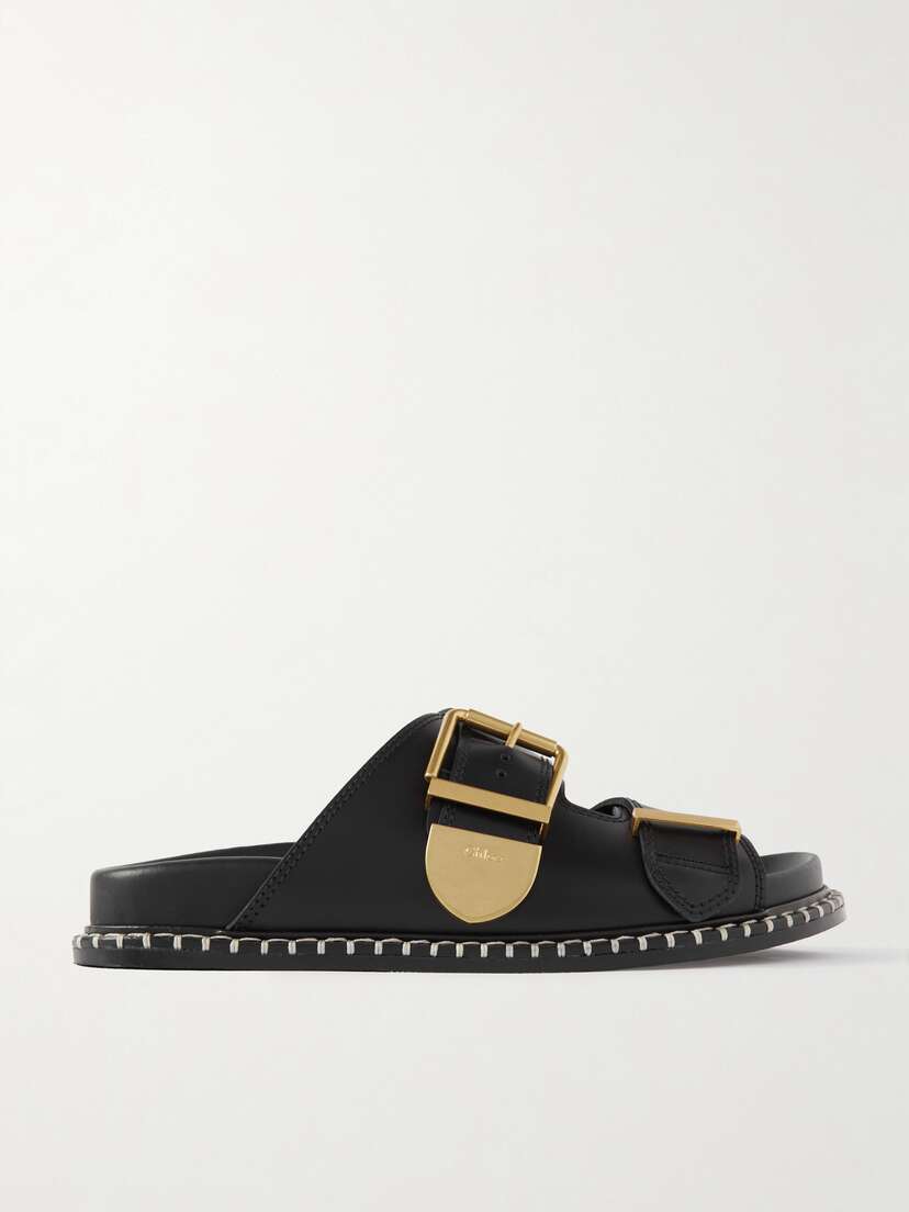 Chloé + Net Sustain Rebecca Whipstiched Leather Slides