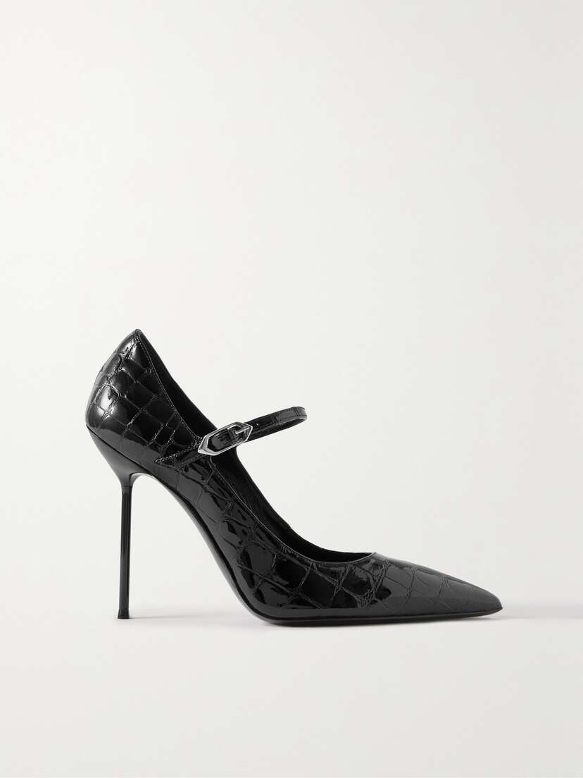Paris Texas Livia Croc-effect Patent-leather Pumps